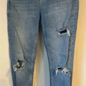 Zara Light Blue Distressed Skinny Jeans